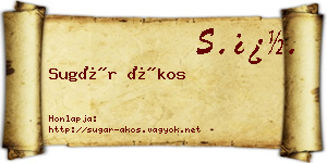 Sugár Ákos névjegykártya